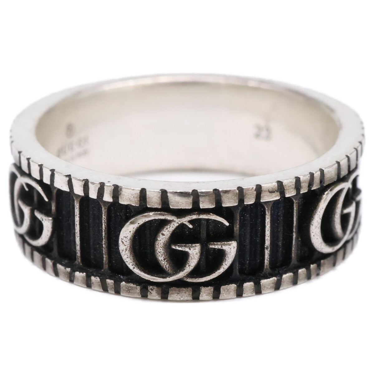 GUCCI グッチ 【美品】551899 Ag925 ダブルG ワイド リング 指輪