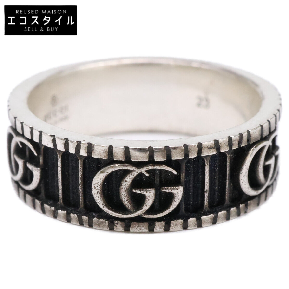 GUCCI グッチ 【美品】551899 Ag925 ダブルG ワイド リング 指輪