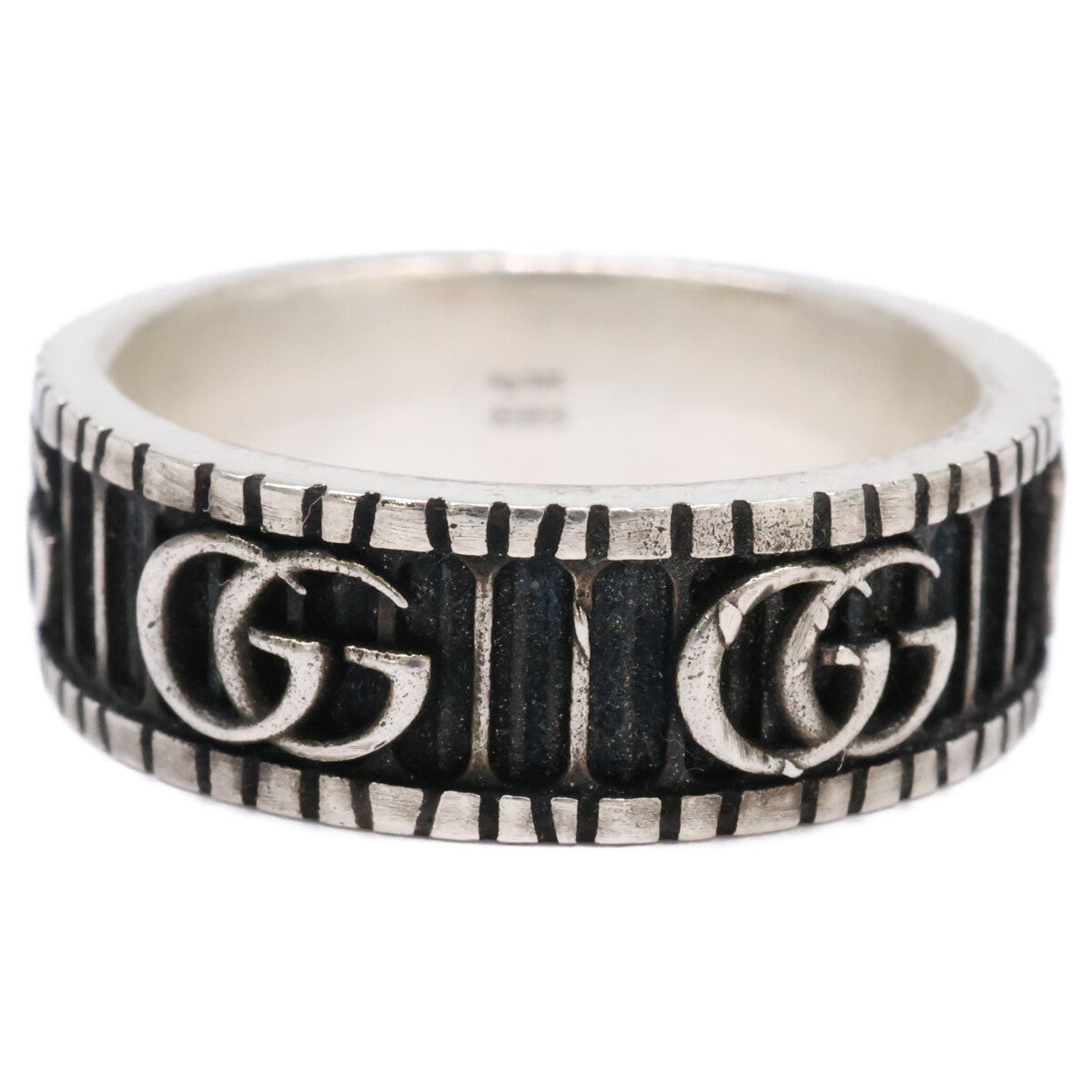 GUCCI グッチ 【美品】551899 Ag925 ダブルG ワイド リング 指輪