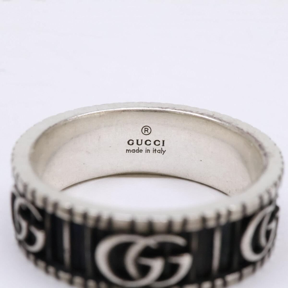 GUCCI グッチ 【美品】551899 Ag925 ダブルG ワイド リング 指輪