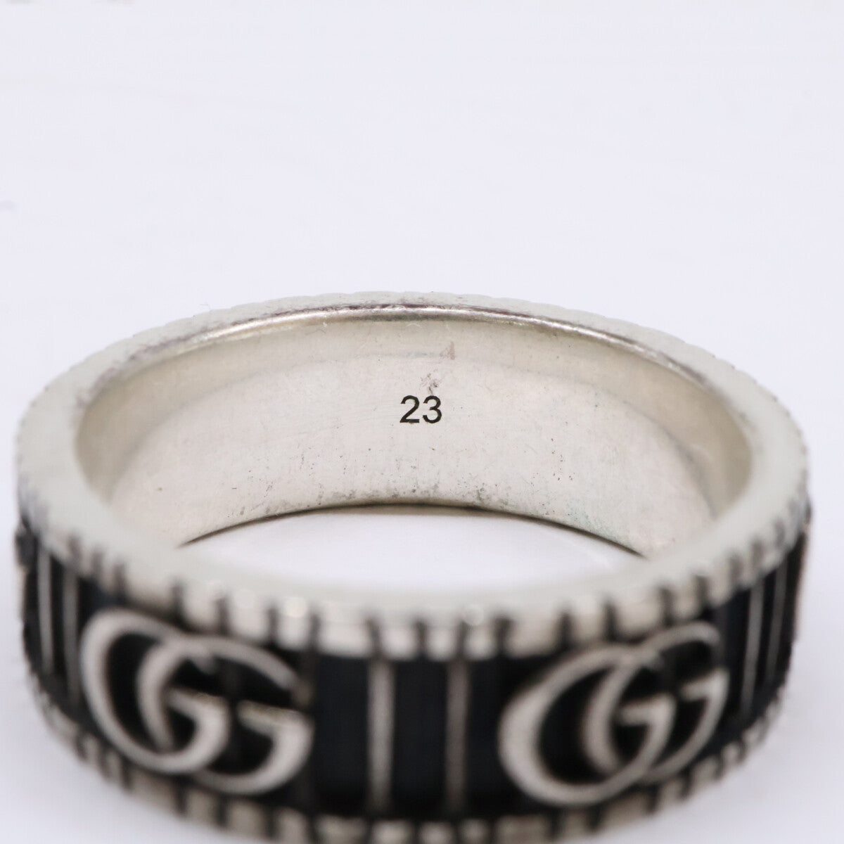 GUCCI グッチ 【美品】551899 Ag925 ダブルG ワイド リング 指輪