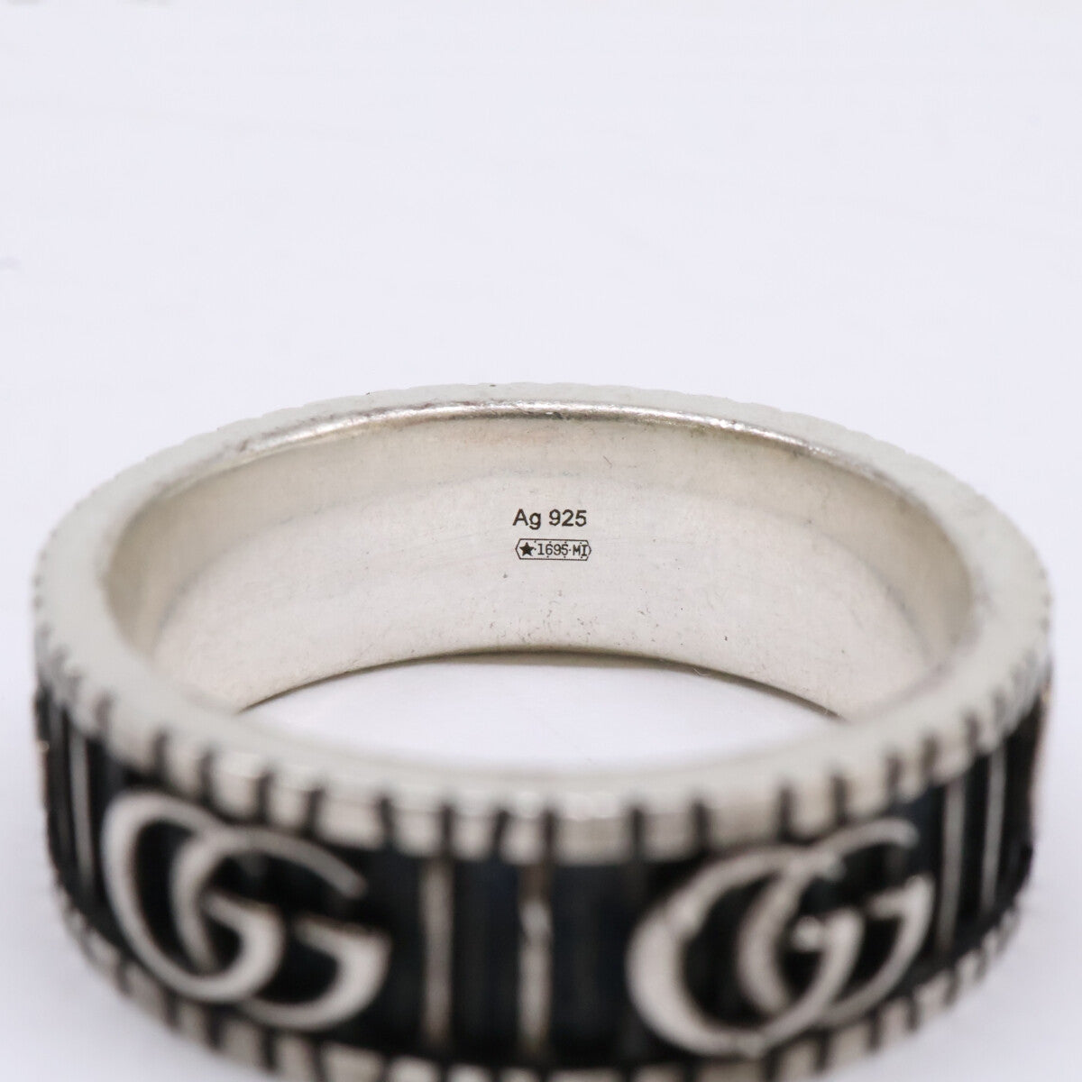 GUCCI グッチ 【美品】551899 Ag925 ダブルG ワイド リング 指輪