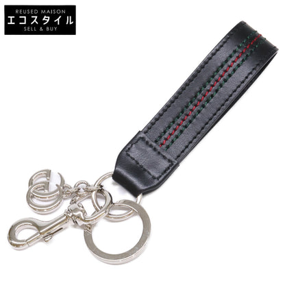 GUCCI グッチ 855463 ウェブ ストライプ ディテール付き ダブルG キーチェーン キーホルダー
