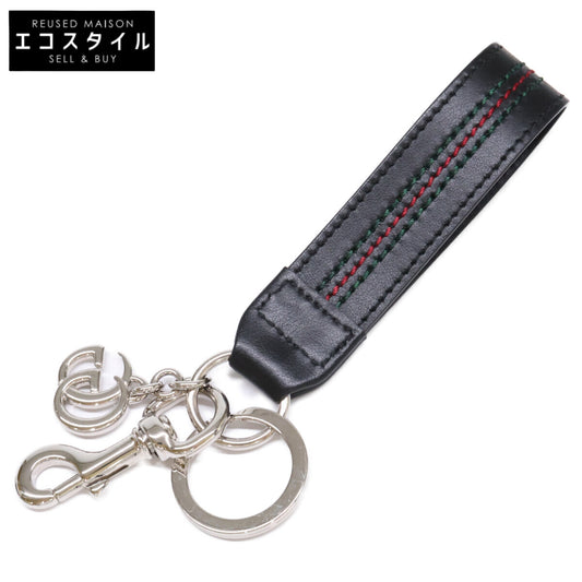 GUCCI グッチ 855463 ウェブ ストライプ ディテール付き ダブルG キーチェーン キーホルダー