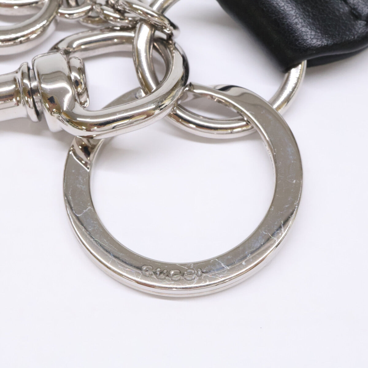 GUCCI グッチ 855463 ウェブ ストライプ ディテール付き ダブルG キーチェーン キーホルダー