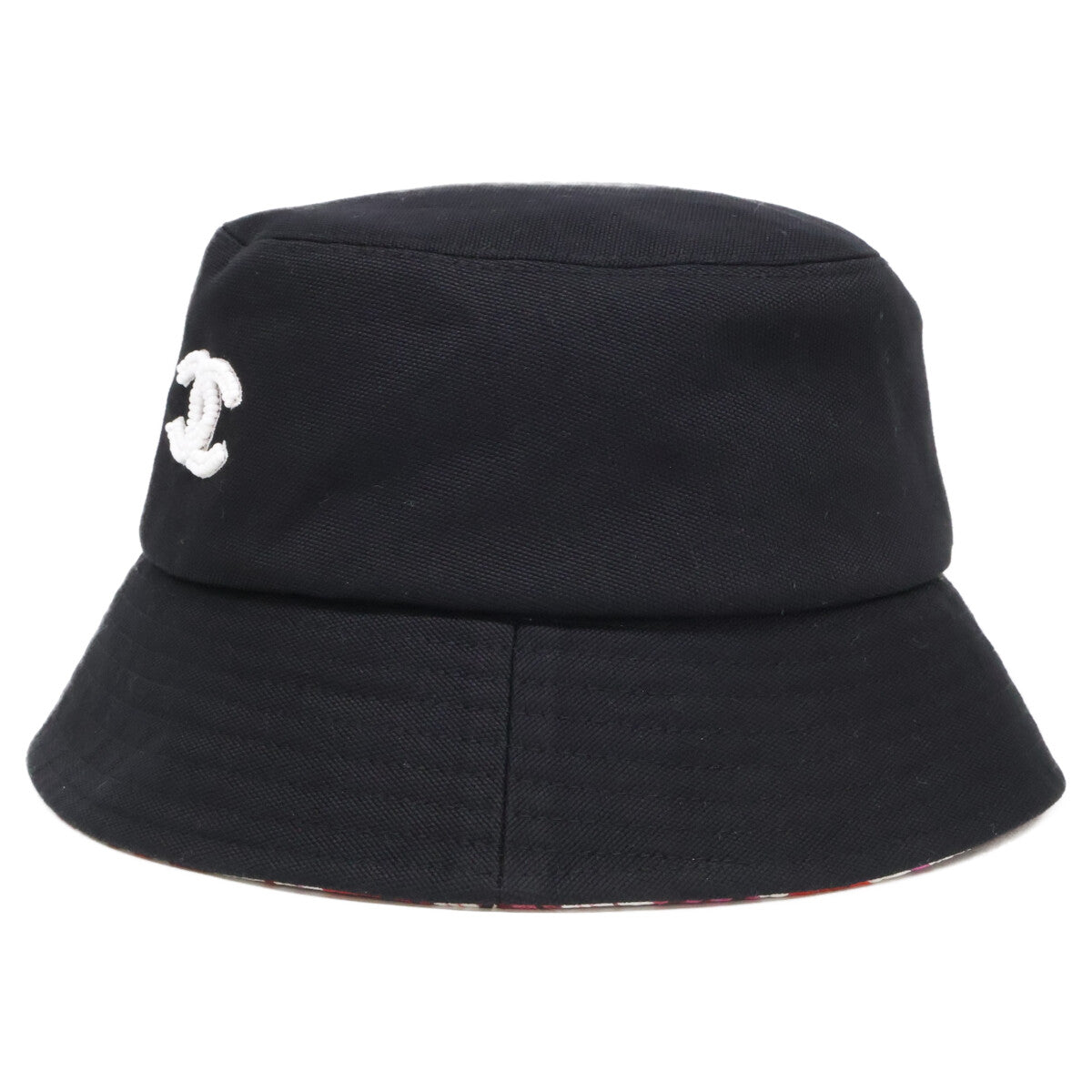 CHANEL シャネル 美品 国内正規 ビーズ ココマーク コットン バケットハット 帽子