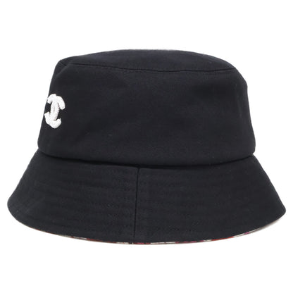 CHANEL シャネル 美品 国内正規 ビーズ ココマーク コットン バケットハット 帽子