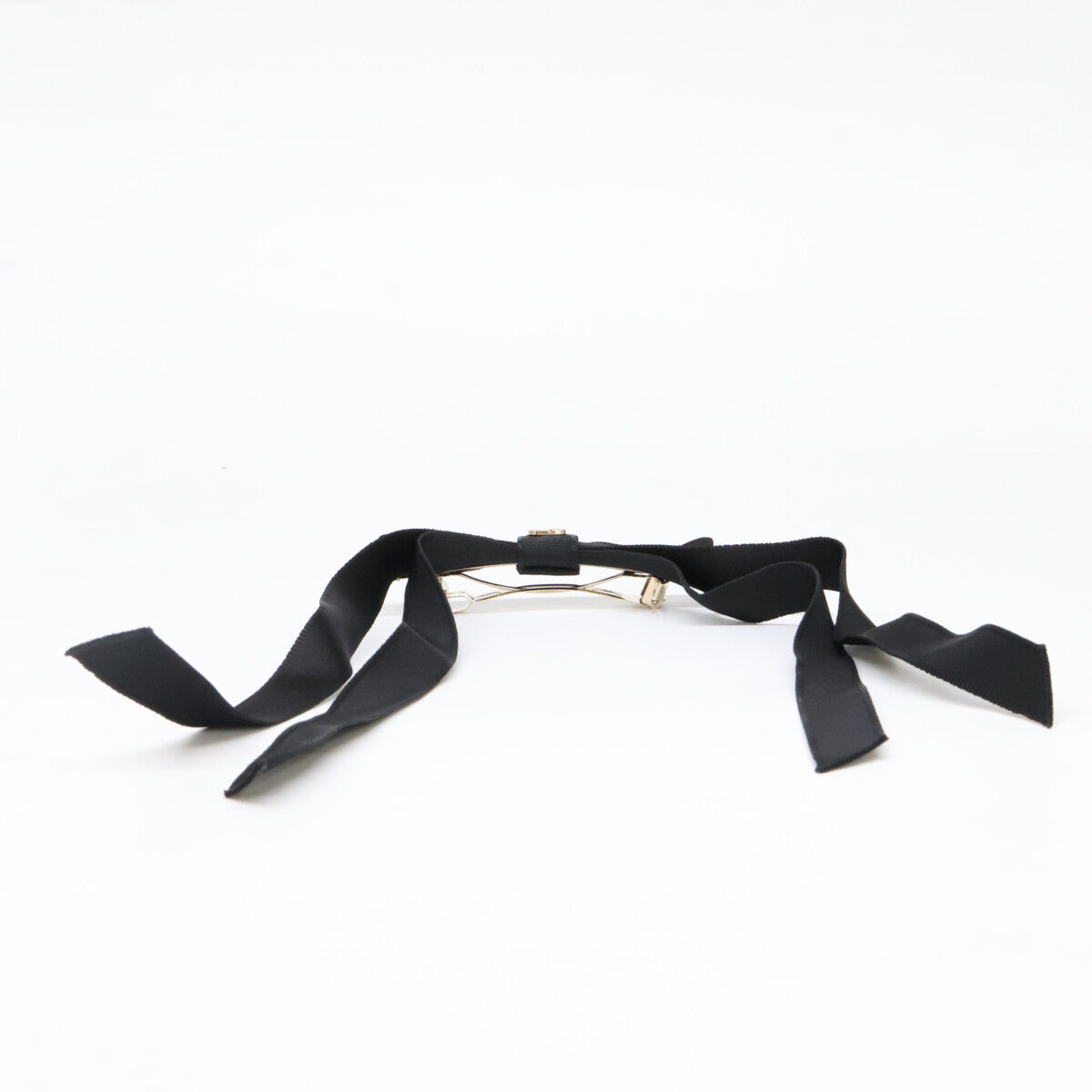 Christian Dior クリスチャンディオール 【美品】Dior Twist ディオール ツイスト DCロゴ リボン バレッタ ヘアアクセサリー