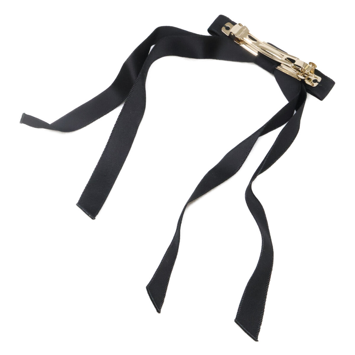 Christian Dior クリスチャンディオール 【美品】Dior Twist ディオール ツイスト DCロゴ リボン バレッタ ヘアアクセサリー
