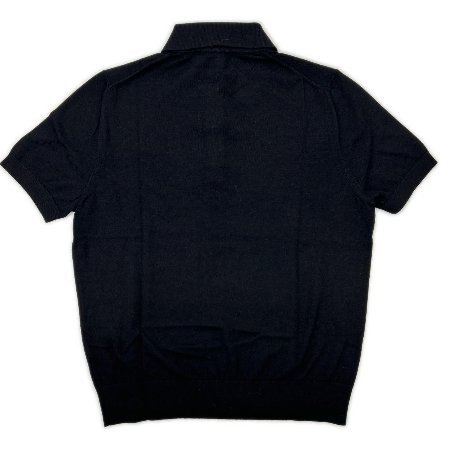 【SALE】 Loro Piana ロロピアーナ ブラック FAO9853 バージンウール カシミヤ シルク ロゴ釦 ソッティーレ・ポロシャツ トップス
