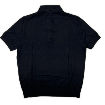 【SALE】 Loro Piana ロロピアーナ ブラック FAO9853 バージンウール カシミヤ シルク ロゴ釦 ソッティーレ・ポロシャツ トップス