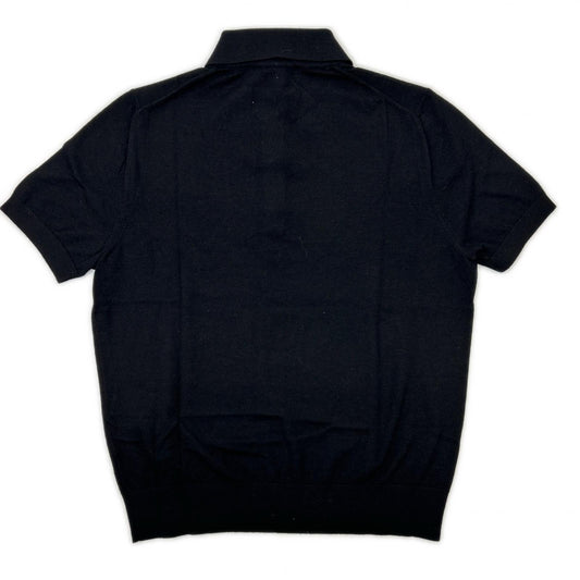 Loro Piana ロロピアーナ ブラック FAO9853 バージンウール カシミヤ シルク ロゴ釦 ソッティーレ・ポロシャツ トップス