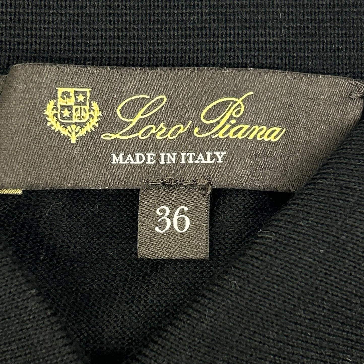 【SALE】 Loro Piana ロロピアーナ ブラック FAO9853 バージンウール カシミヤ シルク ロゴ釦 ソッティーレ・ポロシャツ トップス