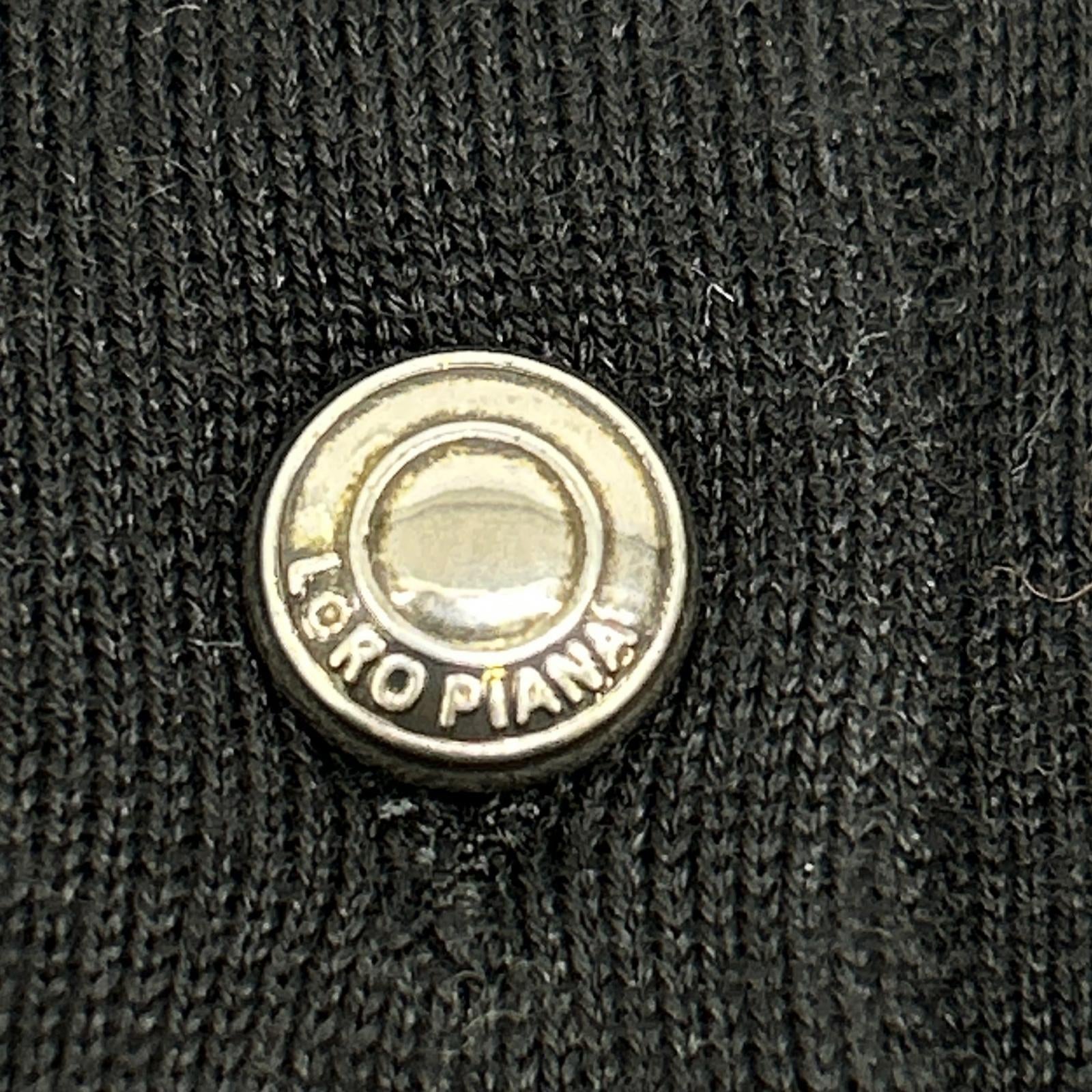 【SALE】 Loro Piana ロロピアーナ ブラック FAO9853 バージンウール カシミヤ シルク ロゴ釦 ソッティーレ・ポロシャツ トップス
