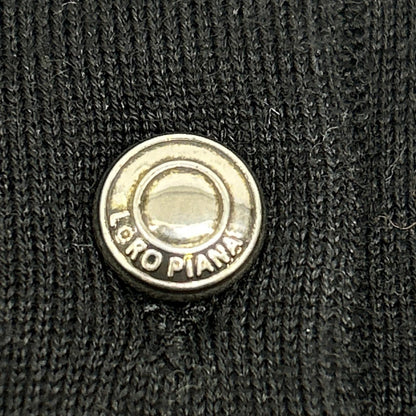 【SALE】 Loro Piana ロロピアーナ ブラック FAO9853 バージンウール カシミヤ シルク ロゴ釦 ソッティーレ・ポロシャツ トップス