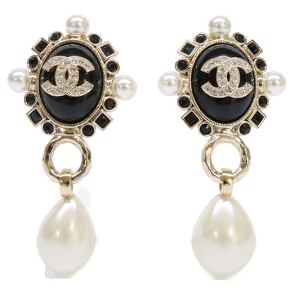CHANEL シャネル B22P イミテーションパール ビジュー ココマーク ドロップ ピアス