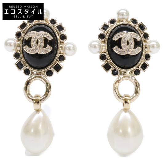 CHANEL シャネル B22P イミテーションパール ビジュー ココマーク ドロップ ピアス
