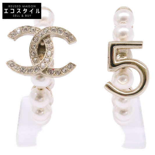 CHANEL シャネル ゴールド C21K ココマーク No.5 フェイクパール フープピアス ピアス