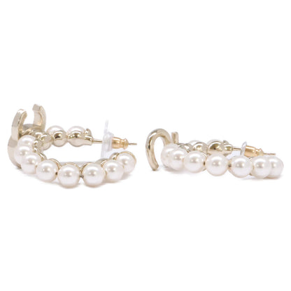 CHANEL シャネル ゴールド C21K ココマーク No.5 フェイクパール フープピアス ピアス