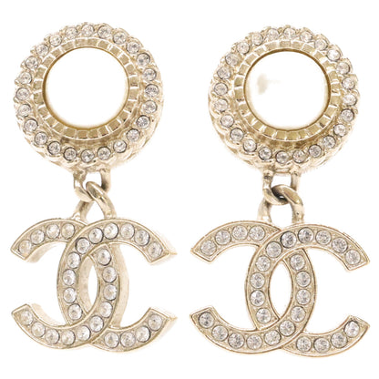 CHANEL シャネル B21B ココマーク イミテーションパール ラインストーン ピアス