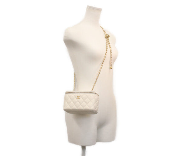 CHANEL シャネル 新品同様 31番台 マトラッセ ココボール バニティバッグ チェーン ショルダーバッグ