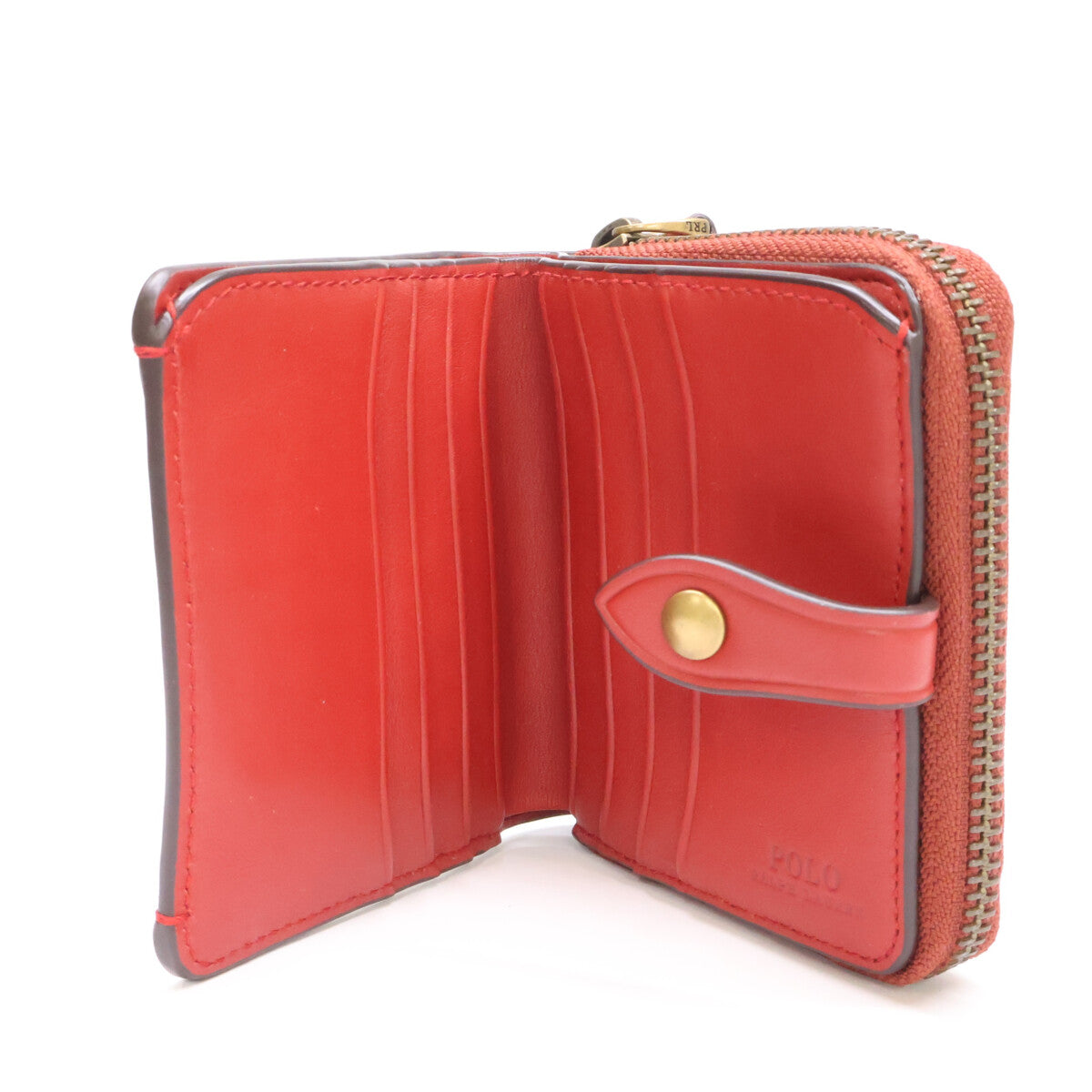 POLO RALPH LAUREN ポロ ラルフローレン 【新品同様】WAPOSLG0G220074 Polo ベア コンパクト ウォレット 二つ折り財布（小銭入れあり）