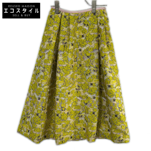 DRAWER 6524-299-1281 Yellow Floral Wool Skirt Skirts