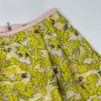 DRAWER ドゥロワー 6524-299-1281 イエロー 花柄 ウール スカート スカート