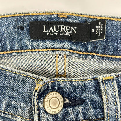 LAUREN RALPH LAUREN ローレン ラルフローレン ブルー パッチワーク リペア加工 デニム パンツ ボトムス