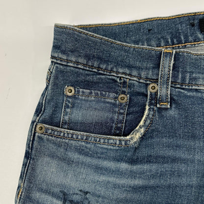 LAUREN RALPH LAUREN ローレン ラルフローレン ブルー パッチワーク リペア加工 デニム パンツ ボトムス