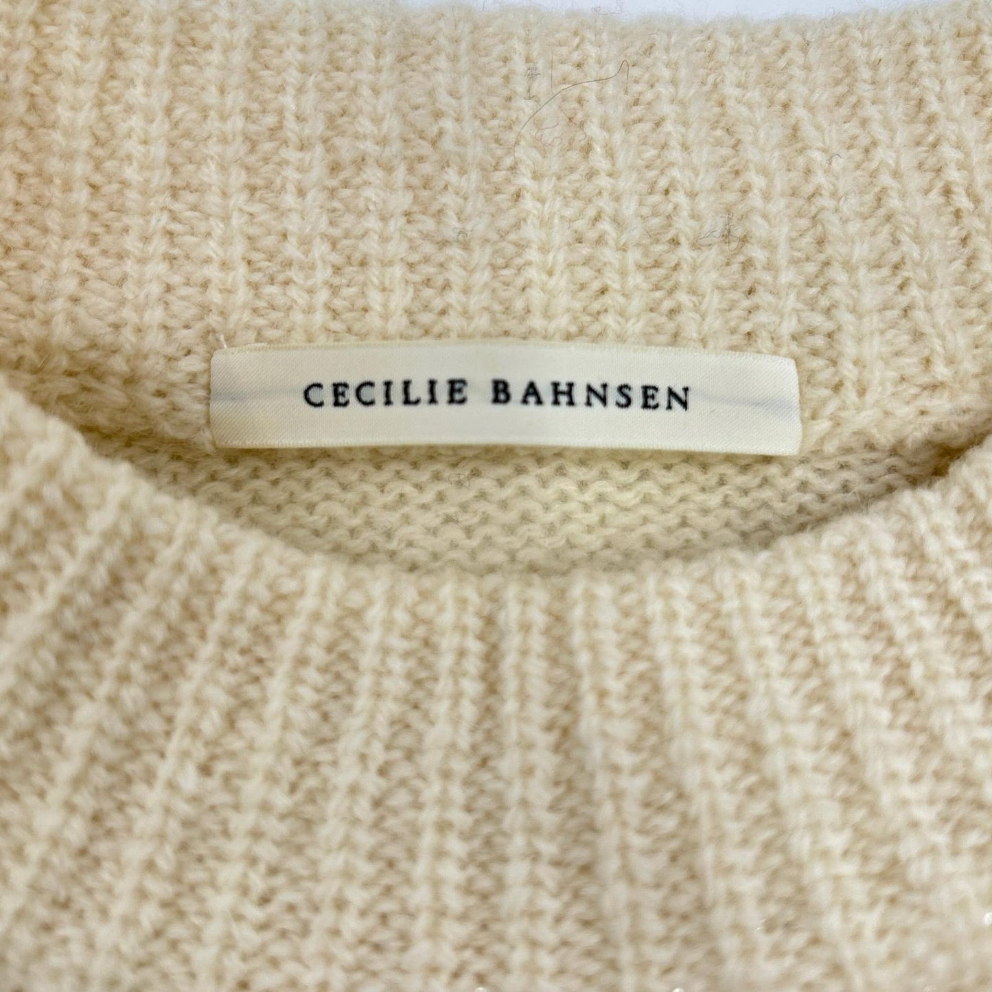 Cecilie Bahnsen セシリー バンセン ホワイト UBERTA メタリック ウール混 花柄 セーター トップス