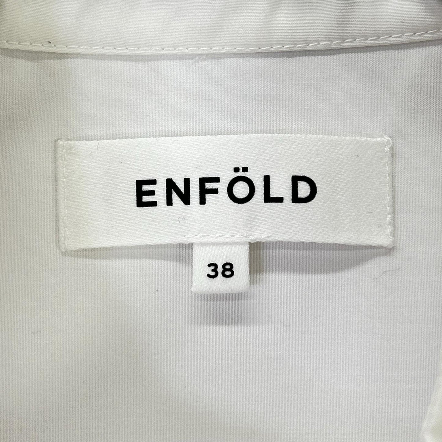 ENFOLD エンフォルド ホワイト コットン混 アシンメトリー ブラウス トップス