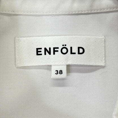 ENFOLD エンフォルド ホワイト コットン混 アシンメトリー ブラウス トップス