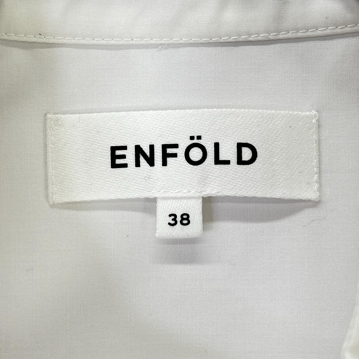 ENFOLD エンフォルド ホワイト コットン混 アシンメトリー ブラウス トップス