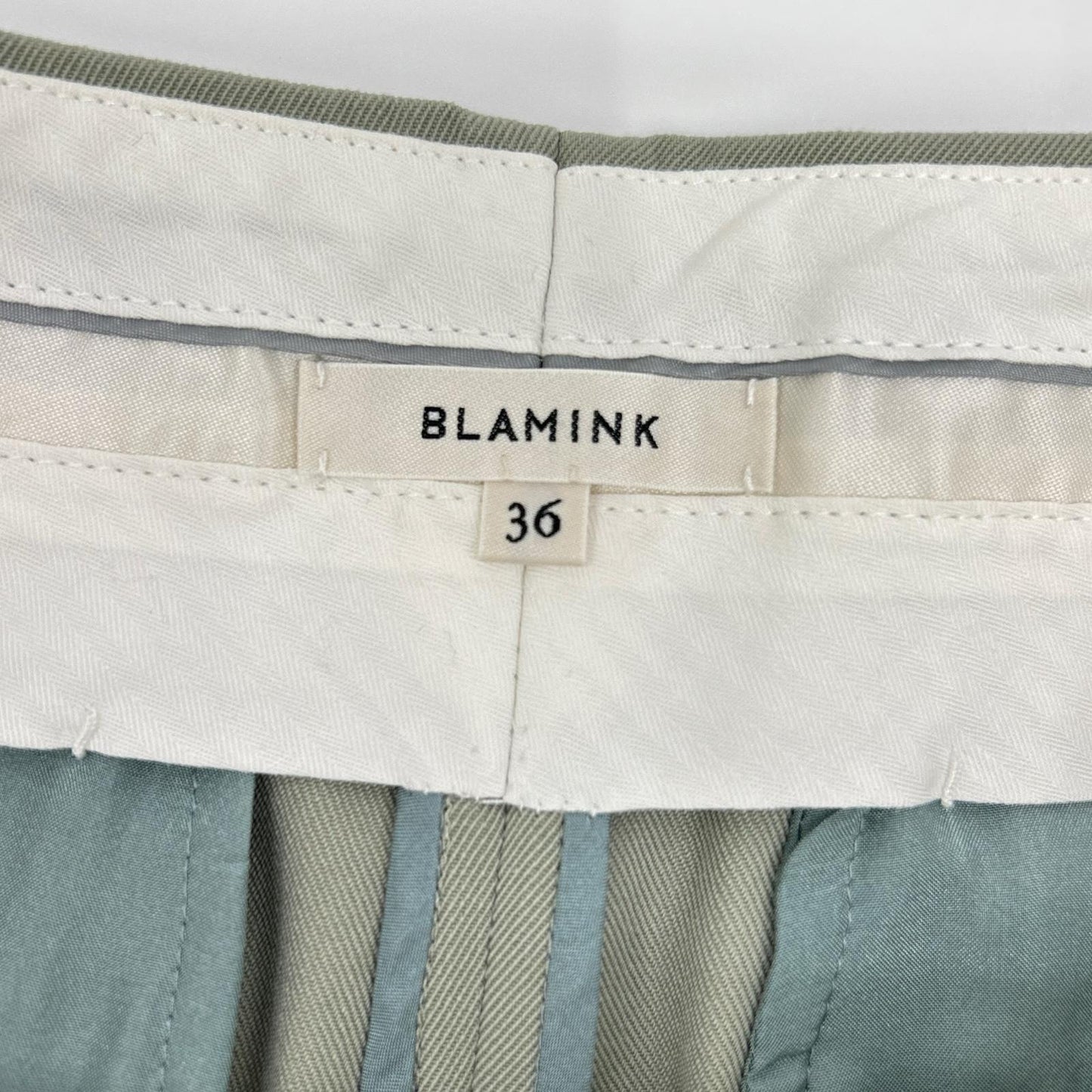 BLAMINK ブラミンク カーキ R W/CO TUCK SRT ウールコットン パンツ ボトムス