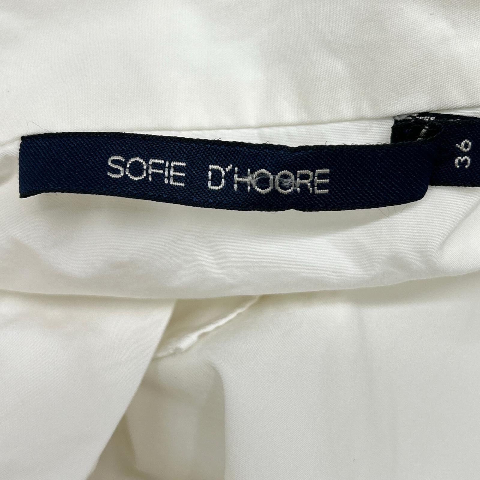 SOFIE D'HOORE ソフィードール ホワイト コットン ラッフル襟 プルオーバーシャツ トップス