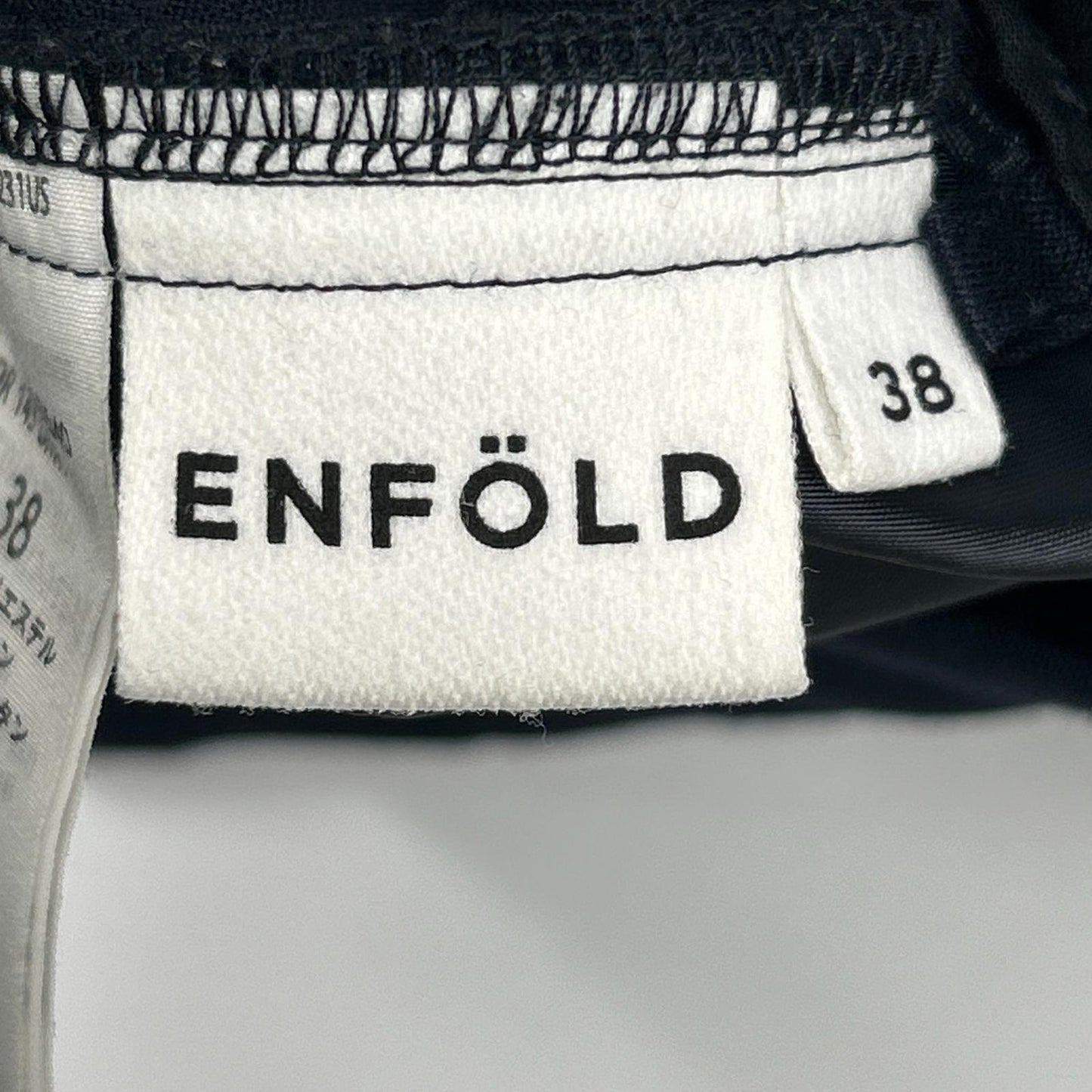 ENFOLD エンフォルド ネイビー レーヨン混 サスペンダー ワイドパンツ ボトムス