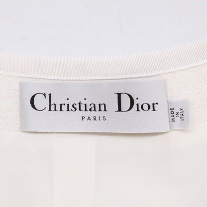 Christian Dior クリスチャンディオール 美品 国内正規 551V558B1761 バージンウール & コットンブレンド ブークレ ノーカラー クロップドジャケット ジャケット