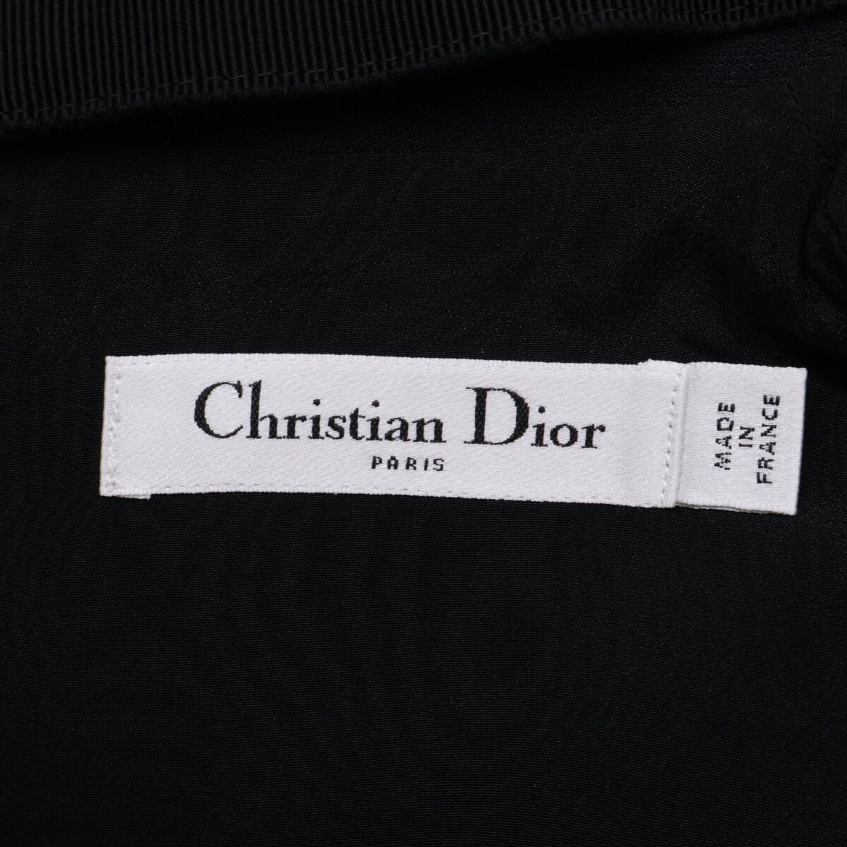 Christian Dior クリスチャンディオール 美品 国内正規 551L23X1166 パール＆チェーン刺繍レース襟 シルク混ウール ドレス ワンピース