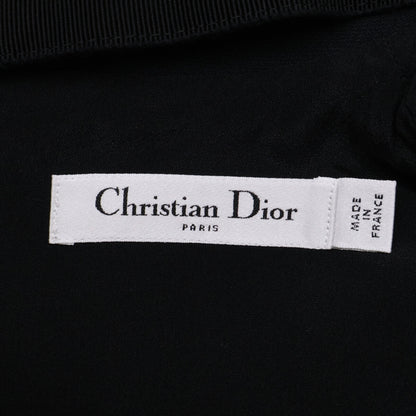 Christian Dior クリスチャンディオール 美品 国内正規 551L23X1166 パール＆チェーン刺繍レース襟 シルク混ウール ドレス ワンピース