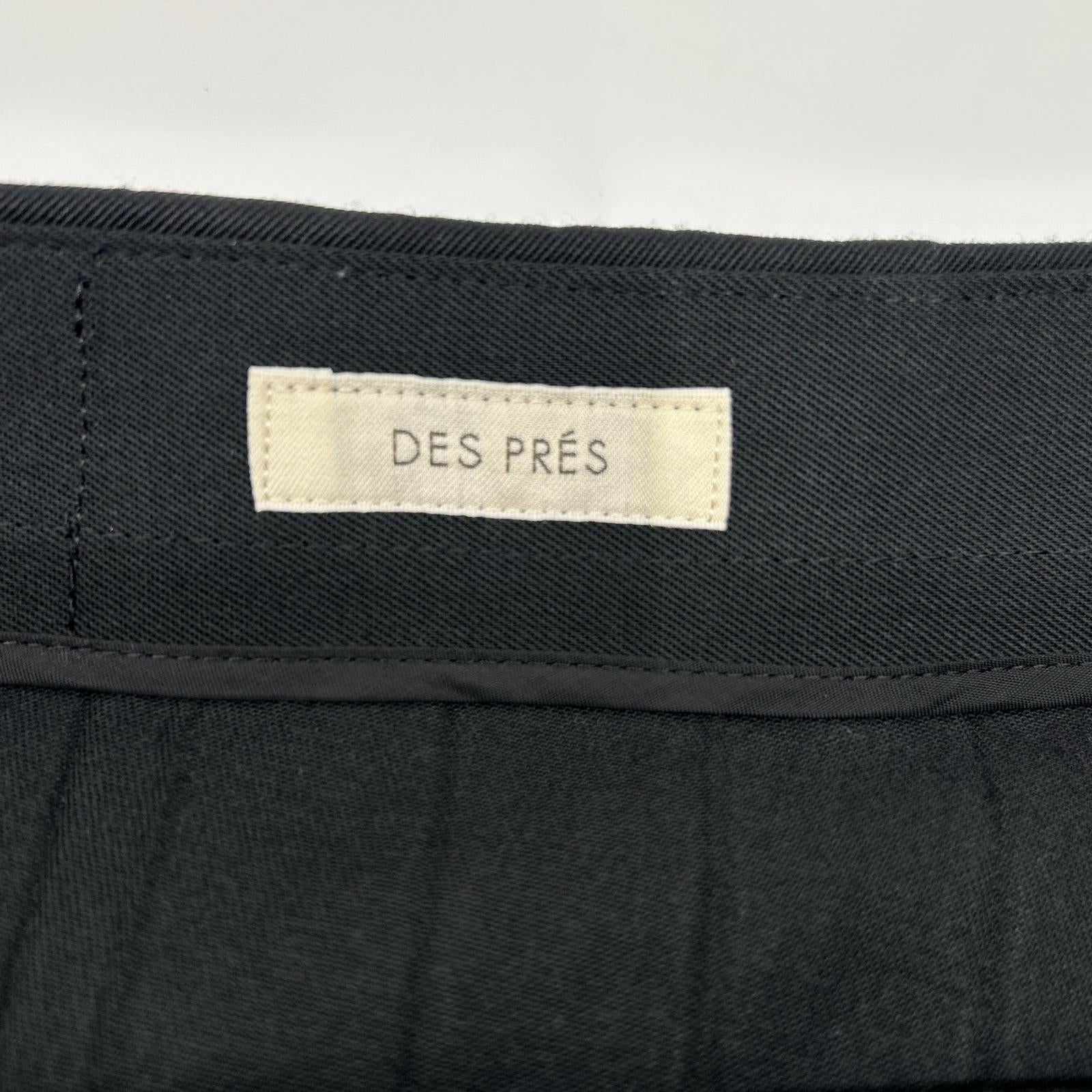 DES PRES デプレ ブラック ハイツイストギャバジン イレギュラーヘムプリーツスカート スカート