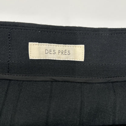 DES PRES デプレ ブラック ハイツイストギャバジン イレギュラーヘムプリーツスカート スカート