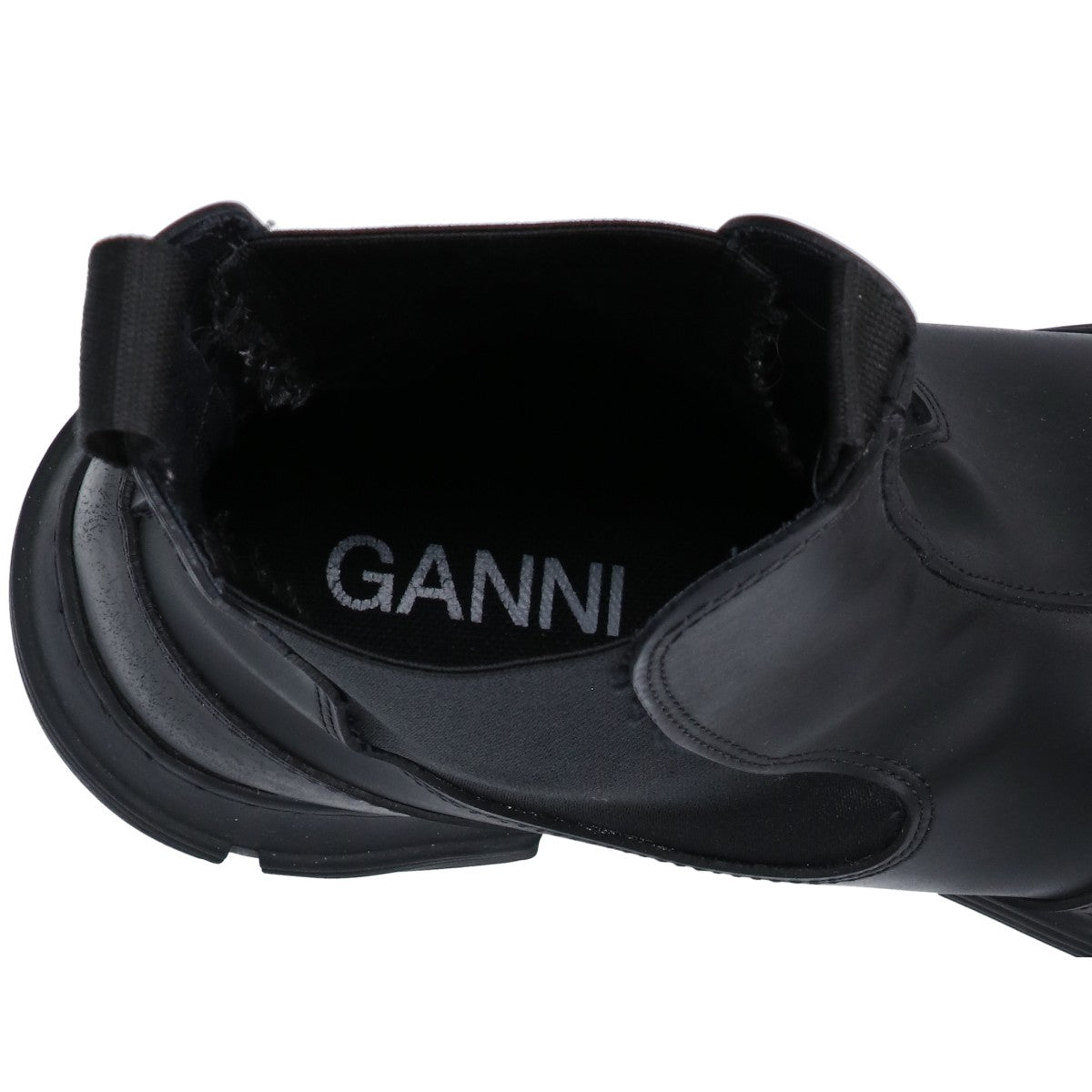GANNI ガニー ブラック ラバー レインブーツ シューズ