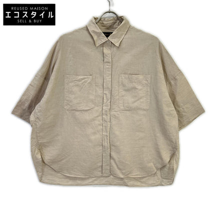 DRAWER ドゥロワー アイボリー M.SUMMER1 ハーフスリーブ 比翼シャツ トップス