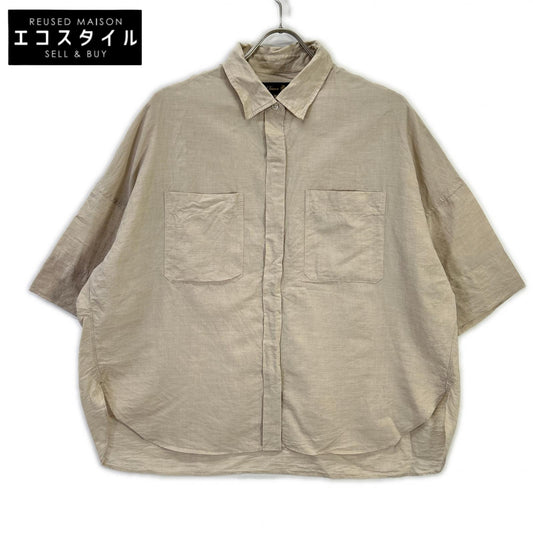 DRAWER ドゥロワー アイボリー M.SUMMER1 ハーフスリーブ 比翼シャツ トップス