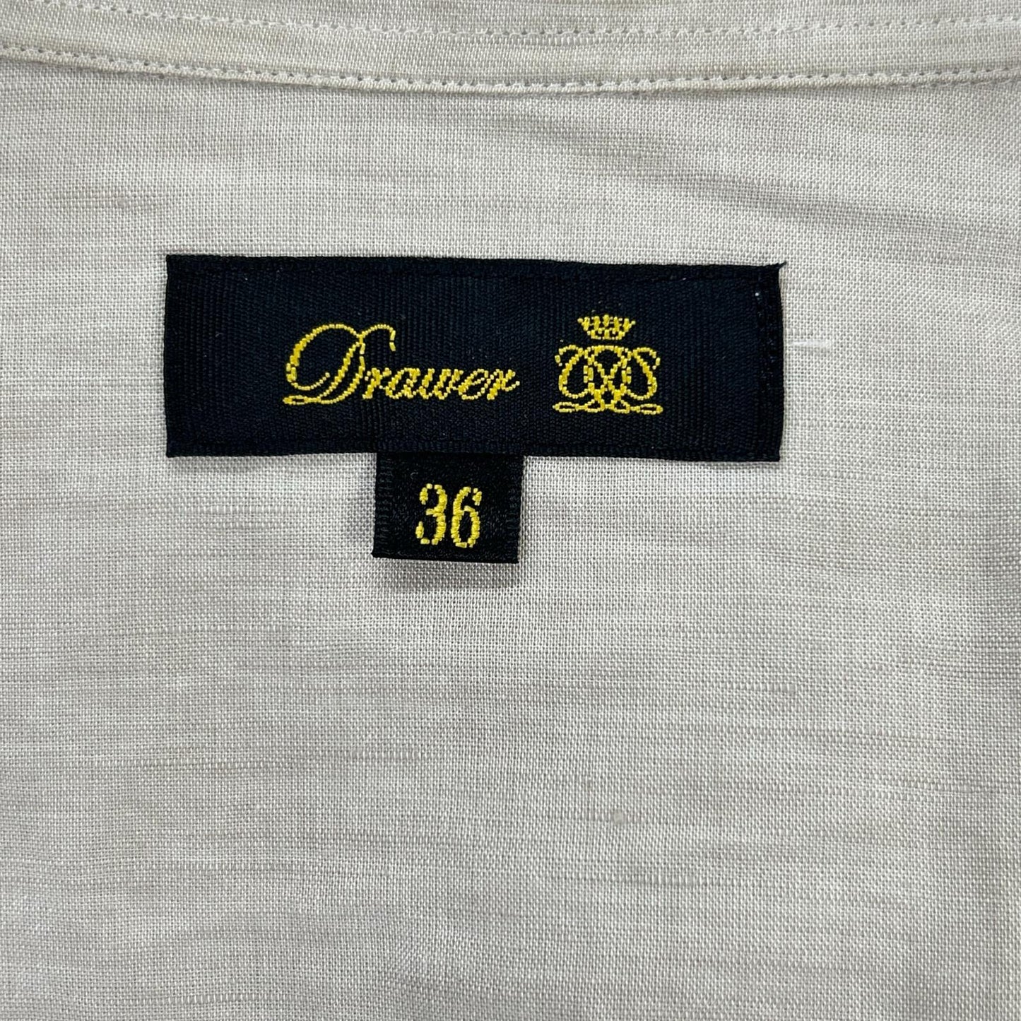 DRAWER ドゥロワー アイボリー M.SUMMER1 ハーフスリーブ 比翼シャツ トップス