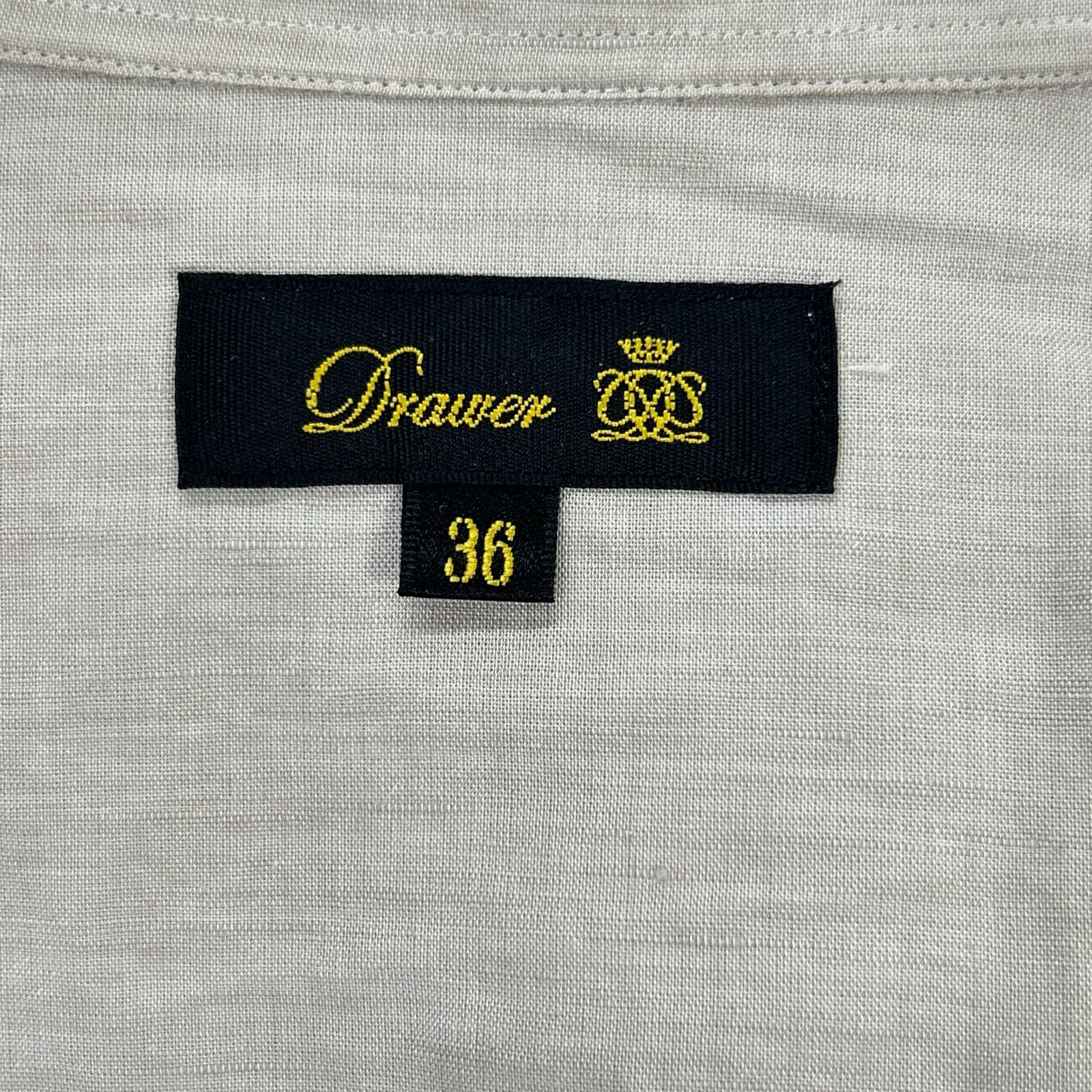 DRAWER ドゥロワー アイボリー M.SUMMER1 ハーフスリーブ 比翼シャツ トップス