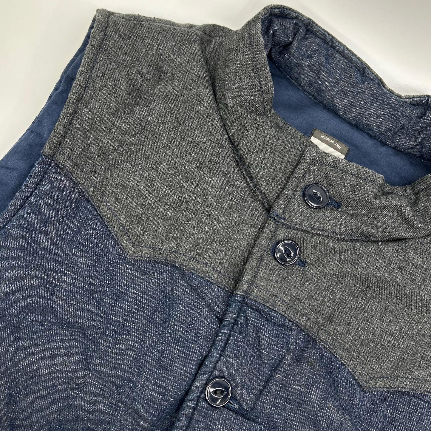 MOMOTARO JEANS モモタロウジーンズ インディゴ デニム切替 中綿 ベスト ベスト
