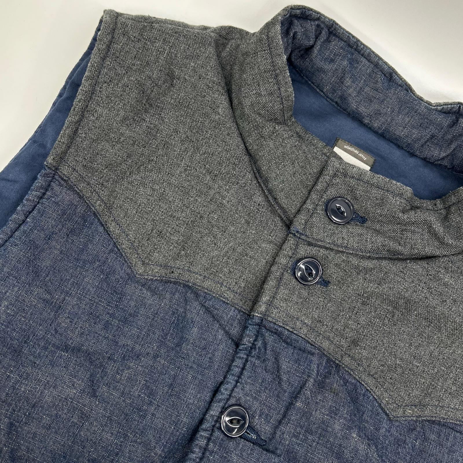 MOMOTARO JEANS モモタロウジーンズ インディゴ デニム切替 中綿 ベスト ベスト