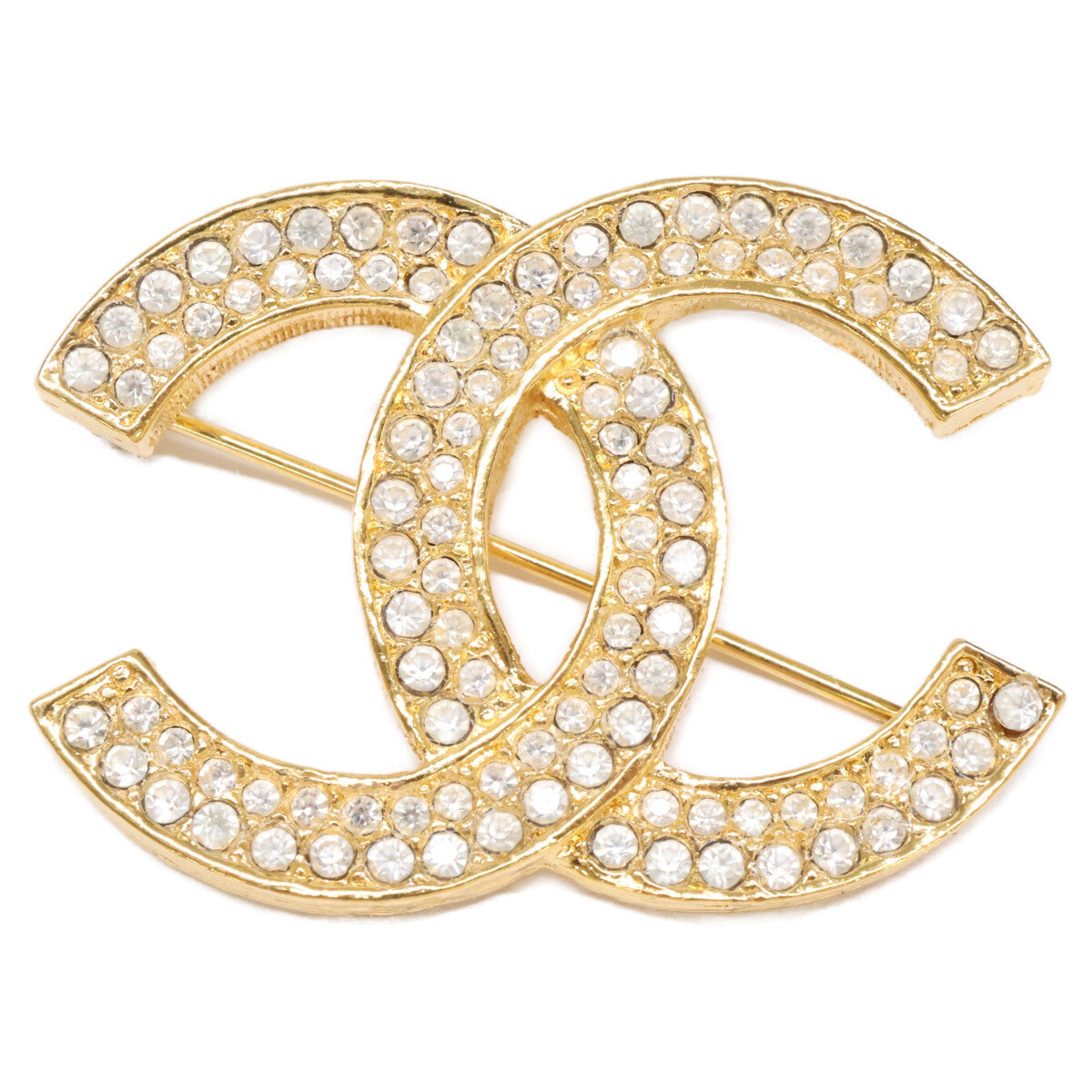 CHANEL シャネル ヴィンテージ ココマーク ラインストーン ブローチ